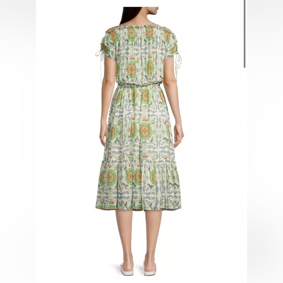 Tory Burch Carousel Silk Off The Shoulder Dress - Picture 4 of 12